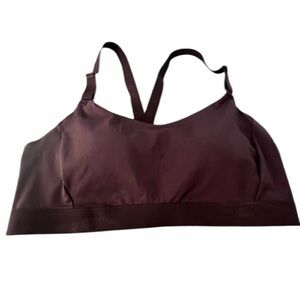 Old Navy Medium Support PowerSoft Sports Bra Size Large PTP 15.5” Plum Wine